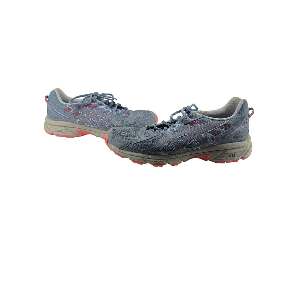Asics Womens Gel Venture 6 1012A504 Blue Pink Running Shoes Lace Up Size 11